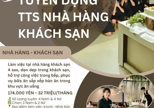 TUYỂN NAM/NỮ LÀM VIỆC TẠI NHÀ HÀNG - KHÁCH SẠN NHẬT BẢN