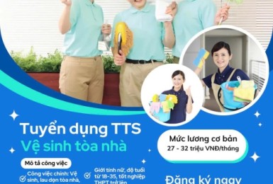 TUYỂN DỤNG 2 TTS VỆ SINH TÒA NHÀ LÀM VIỆC TẠI NHẬT BẢN